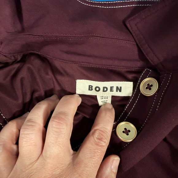 Boden Nicolette Long Sleeve Dress, Dark cherry, size 10 US/14 UK - Picture 5 of 7